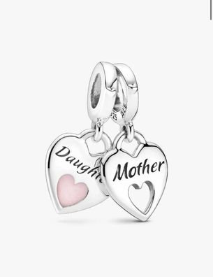 Pandora Mutter Tochter Doppeltes Herz Charm-Anhänger - 799187C01