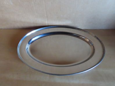 Servierplatte Vorlegeplatte Beilagenplatte oval Metall ca.25,5 cm lang