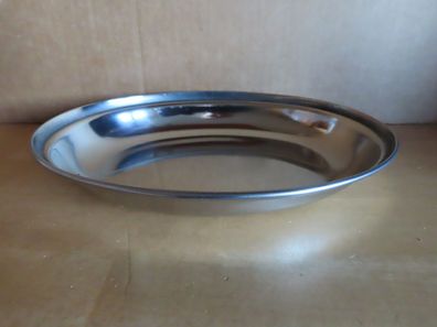 Servierschale Vorlegeplatte Beilagenschale oval Metall ca.20 cm lang