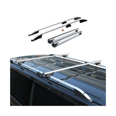 Dachreling + Dachträger für VW T5 T6 Transporter L2 Langer RS Alu Silber 4x