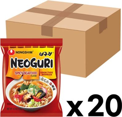 20er-Pack Nongshim Instantnudeln Neoguri Ramyun Seafood Spicy 120g