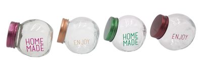 Gewürzgläser bunt 4er-Set mit Metalldeckel Vorratsgläser Kräutergläser Dekoglas