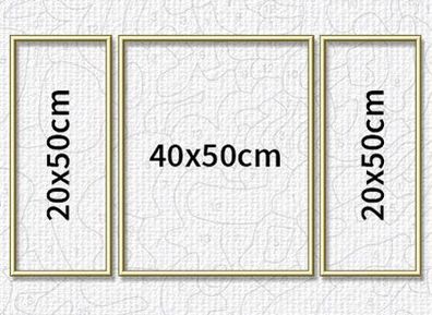 Goldfarbener Aluminium Bilderrahmen für Triptychons 80 x 50 cm