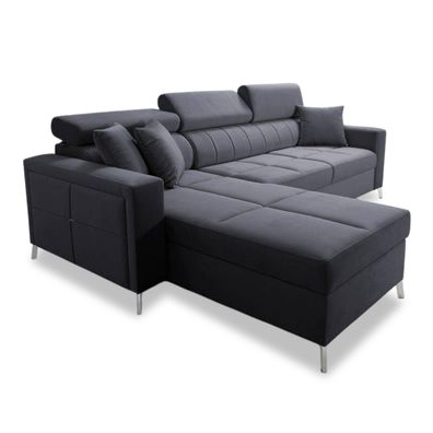 Best For Home SID I MINI Ecksofa mit Schlaffunktion, Bettkasten & 9 Komfortkissen