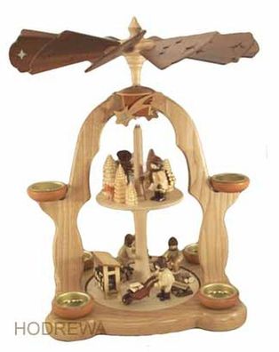 Tischpyramide Waldleute Höhe 40cm NEU Holzpyramide Tischdekoration Dekoration We