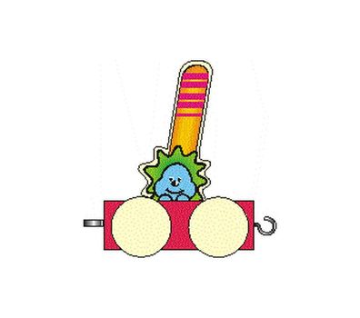 Holzdekoration Holzbuchstabe I auf Rädern BxLxH 50x30x70mm NEU Geburtstag