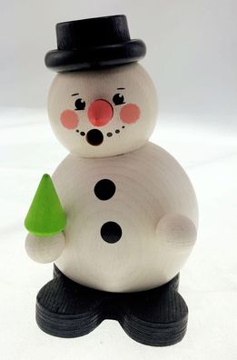 Räuchermann Schneemann mit Baum BxHxT 8,5x12x8,5cm NEU Schneemensch Schneefigur