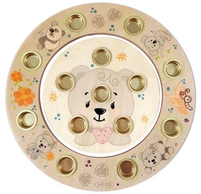 Holzdekoration 2 Geburtstagsringe Bär im Set BxLxH 160x10x160mm NEU Geburtstag