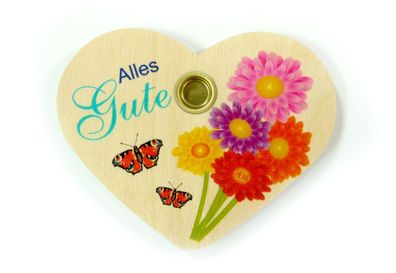 Holzdekoration Geburtstagsherz Alles Gute BxLxH 110x10x90mm NEU Geburtstag