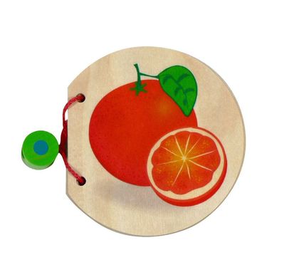 Holzspielzeug Bilderbuch Obst BxLxH 100x15x90mm NEU Spielgerät Buch Holzbuch