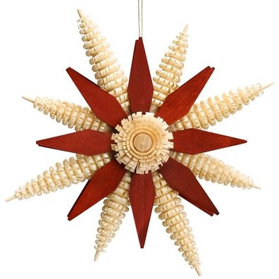 Christbaumschmuck mit Ringelbäumchen &amp; Kieferblätter Natur/Rot Ø 15cm NEU Behang