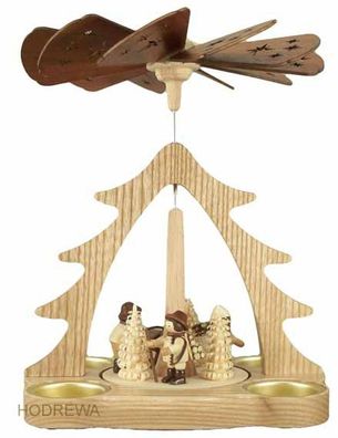 Tischpyramide Waldarbeiter Höhe 22cm NEU Holzpyramide Tischdekoration Dekorati