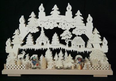 Schwibbogen mit Waldarbeitern und Beleuchtung BxHxT 50x33x7cm NEU Lichterbogen