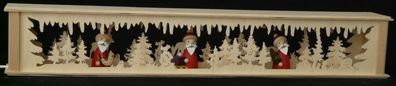 Schwibbogenerhöhung mit Weihnachtsmänner und Beleuchtung BxHxT 72x10x10cm NEU Lic
