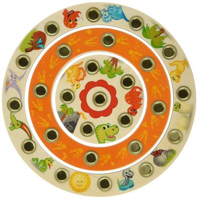 Holzdekoration 3 Geburtstagsringe Dinosaurier im Set BxLxH 215x10x215mm NEU