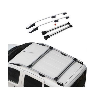 Dachreling + Dachträger für Mitsubishi L200 Sport 2015-2025 Aluminium Silber 4x