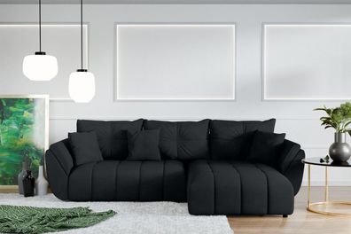 AX LIVING Antalya Eckschlafcouch mit Bettkasten 280 cm anthrazit