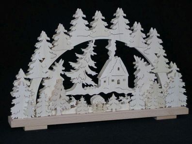 Schwibbogen mit Igel Hase und Beleuchtung BxHxT 50x31x7cm NEU Lichterbogen Fenste