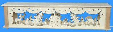 Schwibbogenerhöhung mit Haus Waldtiere und Beleuchtung BxHxT 52x10x10cm NEU Licht