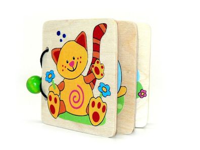 Holzspielzeug Bilderbuch Tiere BxLxH 110x15x90mm NEU Spielgerät Buch Holzbuch