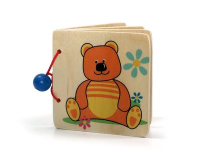 Holzspielzeug Bilderbuch Teddy BxLxH 110x15x90mm NEU Spielgerät Buch Holzbuch