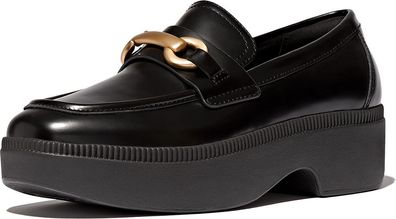 FitFlop Damen Loafer F-Luma Chunky-Snaffle Box-Leather D/Wedge Loafers HY3