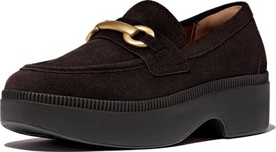 FitFlop Damen Loafer F-Luma Chunky-Snaffle Suede Demi-Wedge Loafers II8
