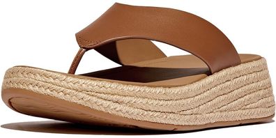 FitFlop Damen Flip Flops F-Mode Espadrille Leather Flatform T/Post Sandals IV6