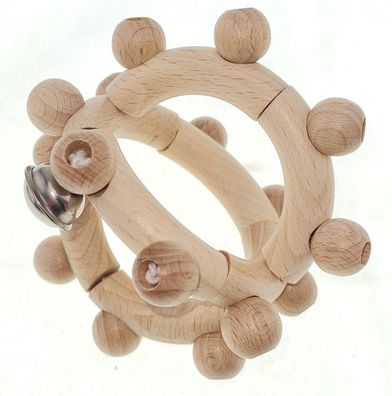 Babyspielzeug Rassel Kugel natur BxHxT 8x8x8cm NEU Greifling Beißring Holzrassel