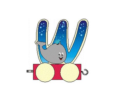 Holzdekoration Holzbuchstabe W auf Rädern BxLxH 50x30x70mm NEU Geburtstag