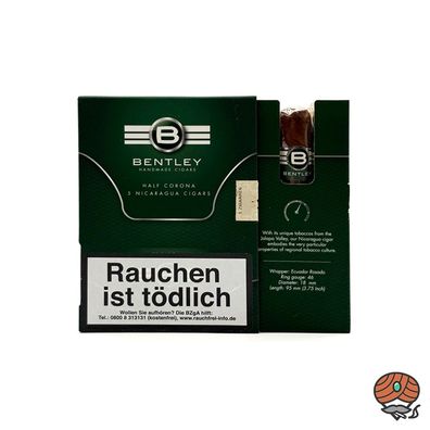 Bentley Green Half Corona Zigarren Nicaragua 5er Schachtel