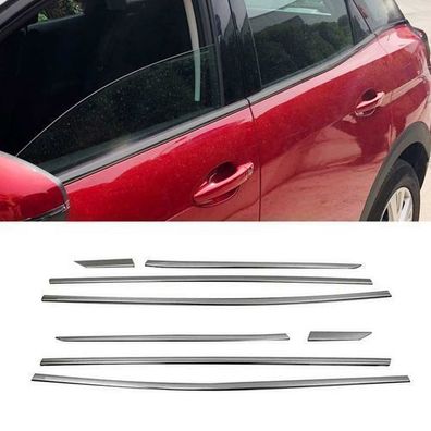 Fensterleisten Zierleisten für Peugeot 3008 2016-2025 Edelstahl Dunkel 8tlg