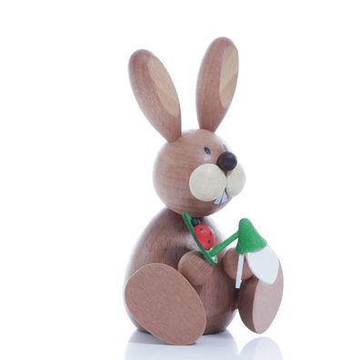 Osterartikel Osterhase mit Blume Schneeglöckchen HxB 11x8cm NEU Osterdeko