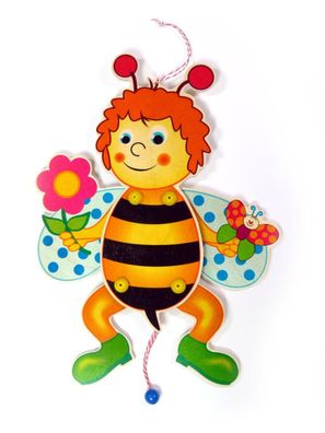 Holzspielzeug Hampelmann Biene BxLxH 270x25x390mm NEU Spielfigur Hampelfigur