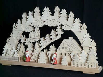 Schwibbogen mit Weihnachtsmänner und Beleuchtung BxHxT 70x43x7cm NEU