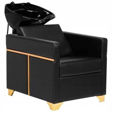 Friseurwaschanlage Montreal – bewegliche Keramikschüssel, Armatur & Kopfstütze