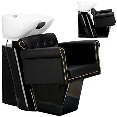 Barbier Waschstation Kiva für Salon – Keramikschüssel, Armatur & Handbrause