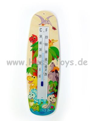 Holzdekoration Thermometer Dino BxLxH 80x15x255mm NEU Wetter Wetterbericht