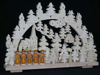 Schwibbogen mit Kurende Kirche und Beleuchtung BxHxT 50x32x7cm NEU Lichterbogen F