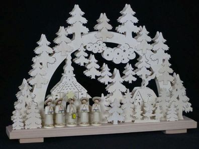 Schwibbogen mit Kurende Kirche und Beleuchtung BxHxT 50x34x7cm NEU Lichterbogen F