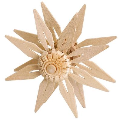 Aufsteckstern doppelt mit Kieferblätter geschlitzt Natur Ø 7cm NEU Baumschmuck