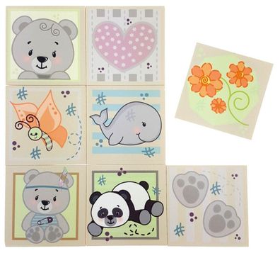 Holzspielzeug Memospiel Bärchen Tierbilder BxLxH 50x3x50mm NEU Merken Tiere