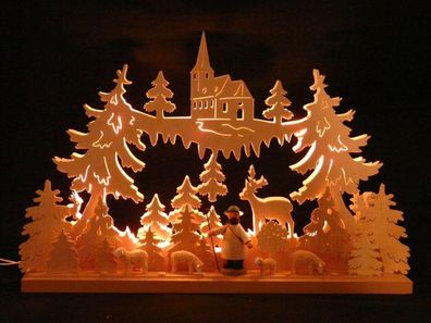 Schwibbogen mit Schäferei und Beleuchtung BxHxT 50x34x7cm NEU Lichterbogen Fenste