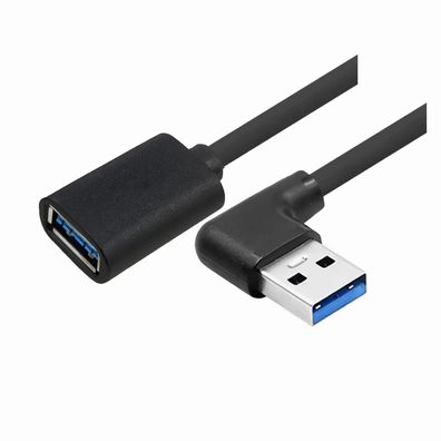 D82 USB 3.0 Verlängerungskabel 30cm Nach Links Abgewinkelter 90° Adapter 5 Gbps
