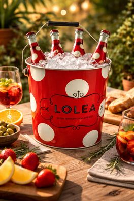 Lolea Sangria No.1 Flaschenkühler - Original Getränkekühler in Rot mit Henkel
