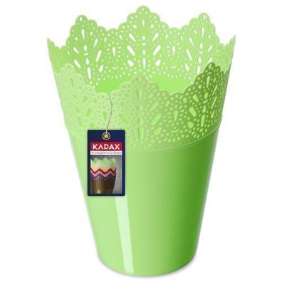 KADAX Spitzen-Blumentopf aus Kunststoff, 12 cm, Hoch, Grün