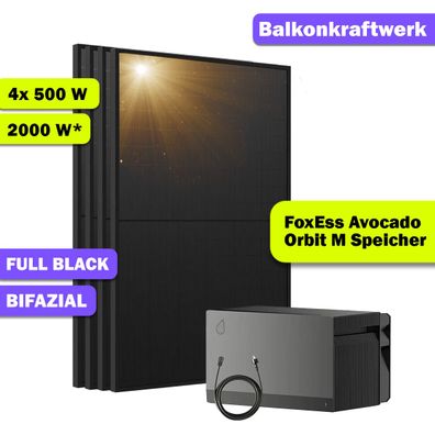 2000W Balkonkraftwerk mit 2110Wh Stromspeicher - FoxESS Avocado 22 Orbit M