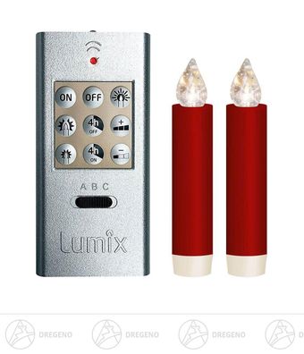 LUMIX Classic MINI S, Superlight rot, Basis-Set, 2 Kerzen 1 Fernbed. 4 Batterien