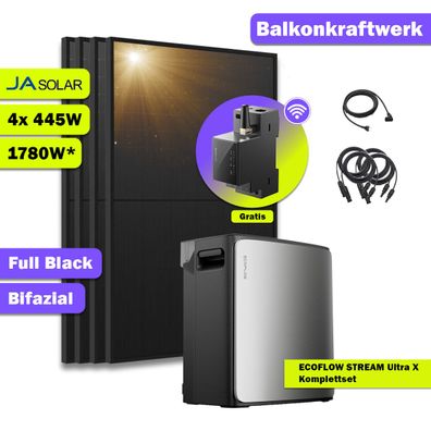 1780W Balkonkraftwerk mit EcoFlow Stream Ultra X Speicher & Montagepaket