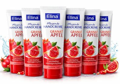6x75ml Elina Granatapfel pflegende Handcreme reichhaltige Feuchtigkeitspflege